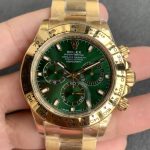 Noob Factory Replica Rolex Daytona Yellow Gold Green Dial with Super Clone 4130 Movement